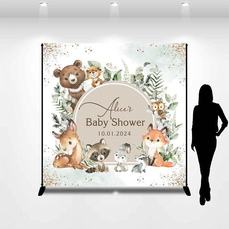 Lofaris Safari Cute Animals Boho Custom Baby Shower Backdrop