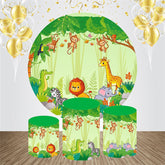 Lofaris Safari Forest Animals Round Baby Shower Backdrop Kit