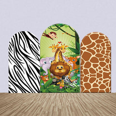 Lofaris Safari Forest Leopard Zebra Print Arch Backdrop Kit