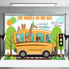 Lofaris Safari The Wheels On Bus Back To School Backdrop