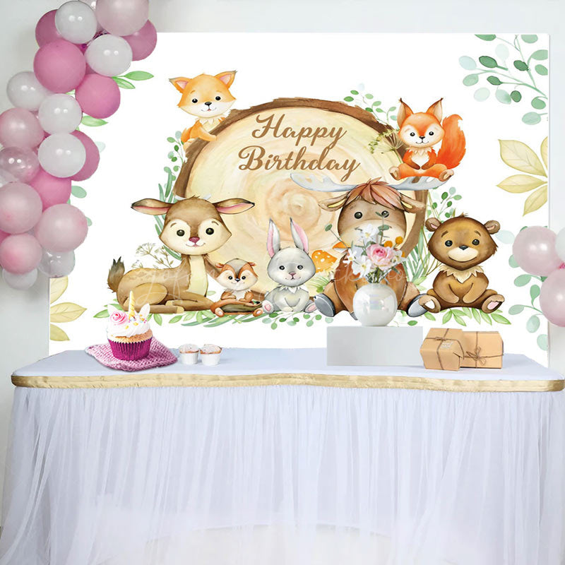 Lofaris Safari Wild Animals Green Birthday Party Backdrop