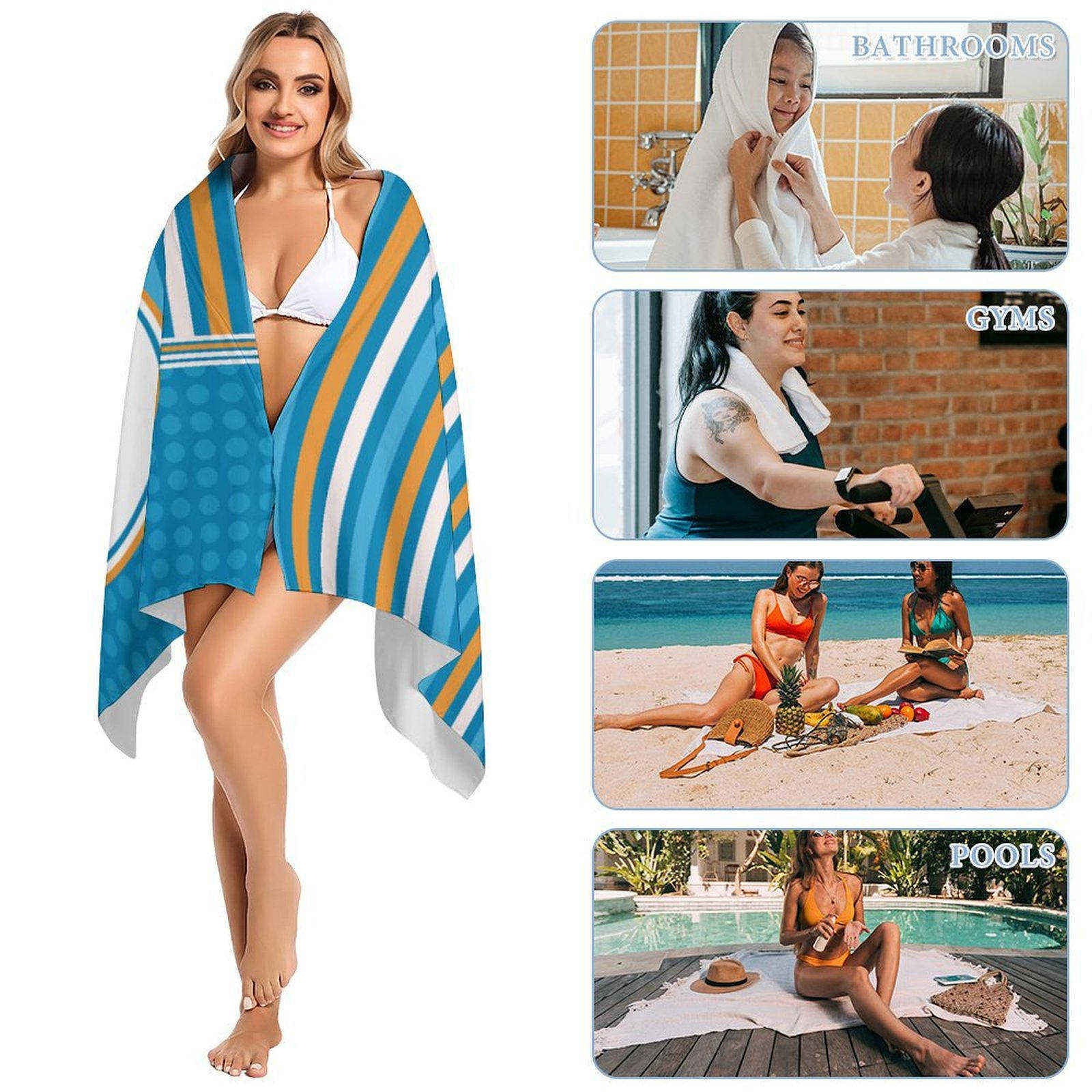 Lofaris Sailing Ocean Theme Custom Stripe Beach Towel Gift