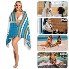 Lofaris Sailing Ocean Theme Custom Stripe Beach Towel Gift