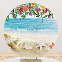 Lofaris Sandy Starfish Floral Hawaii Beach Round Backdrop