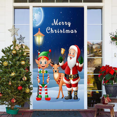 Lofaris Santa Claus Elk Elf Kits Moon Christmas Door Cover