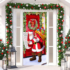 Lofaris Santa Claus Gifts Bundle Plants Christmas Door Cover