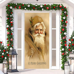 Lofaris Santa Claus Sand Colour Merry Christmas Door Cover