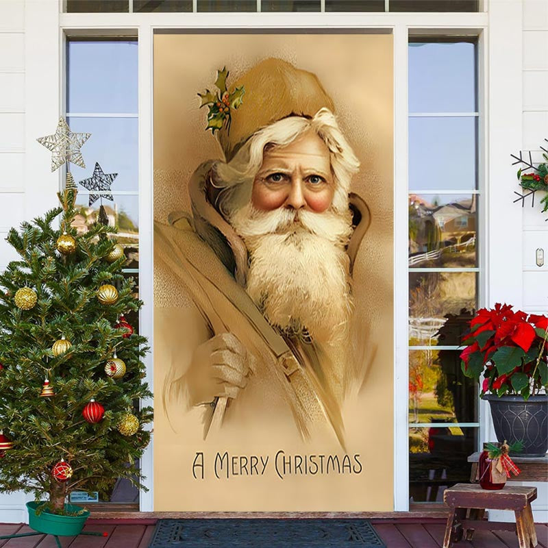 Merry Christmas Santa Claus Banner - Red & Green, Indoor/Outdoor, Wall...