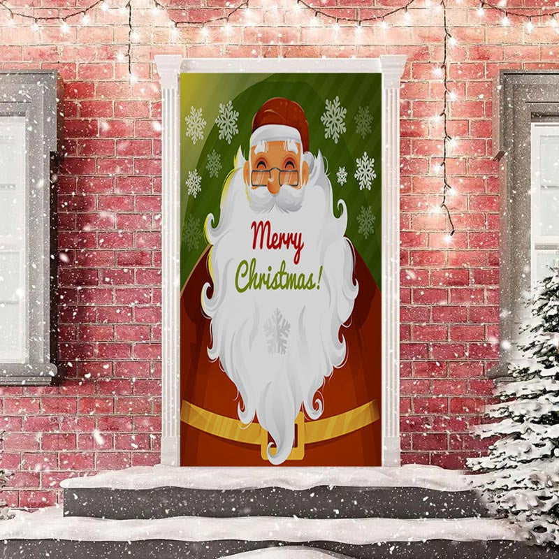 Lofaris Santa Claus Snowflake Merry Christmas Door Cover