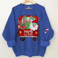 Lofaris Santa Elk Truck Mom Kids Custom Christmas Sweatshirt
