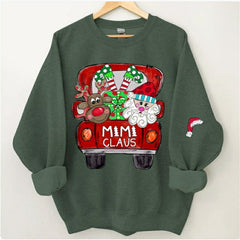 Lofaris Santa Elk Truck Mom Kids Custom Christmas Sweatshirt