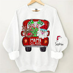 Lofaris Santa Elk Truck Mom Kids Custom Christmas Sweatshirt
