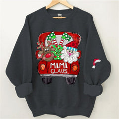 Lofaris Santa Elk Truck Mom Kids Custom Christmas Sweatshirt