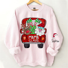 Lofaris Santa Elk Truck Mom Kids Custom Christmas Sweatshirt