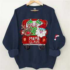 Lofaris Santa Elk Truck Mom Kids Custom Christmas Sweatshirt