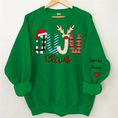 Lofaris Santa Hat Elk Custom Grandma Christmas Sweatshirt