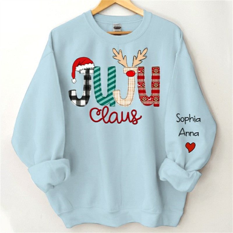 Lofaris Santa Hat Elk Custom Grandma Christmas Sweatshirt