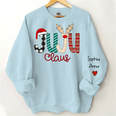 Lofaris Santa Hat Elk Custom Grandma Christmas Sweatshirt