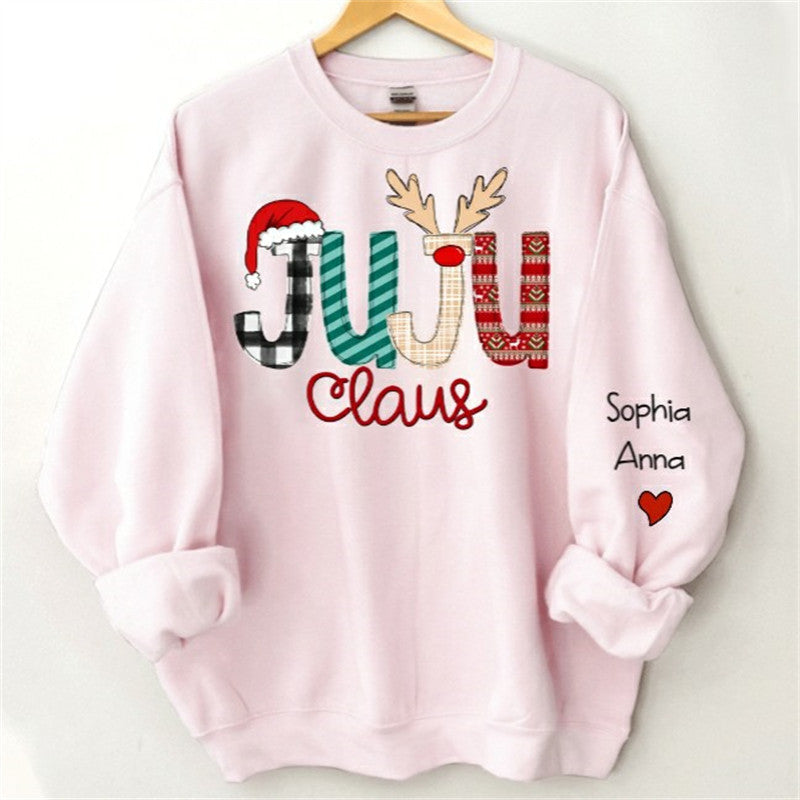 Lofaris Santa Hat Elk Custom Grandma Christmas Sweatshirt