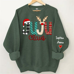 Lofaris Santa Hat Elk Custom Grandma Christmas Sweatshirt