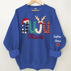 Lofaris Santa Hat Elk Custom Grandma Christmas Sweatshirt