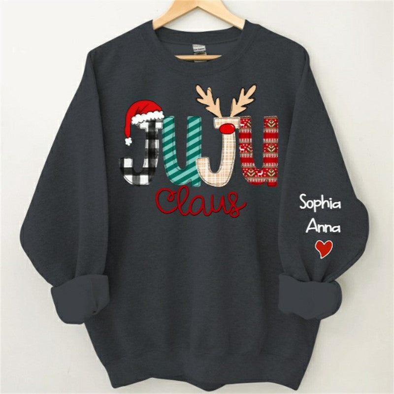 Lofaris Santa Hat Elk Custom Grandma Christmas Sweatshirt