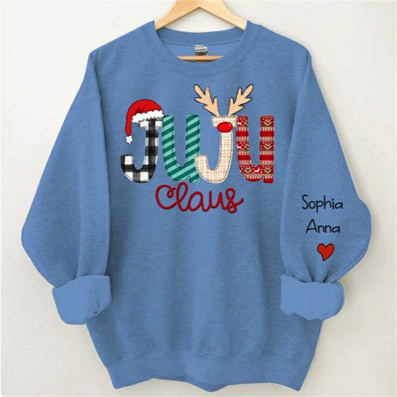 Lofaris Santa Hat Elk Custom Grandma Christmas Sweatshirt
