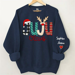 Lofaris Santa Hat Elk Custom Grandma Christmas Sweatshirt