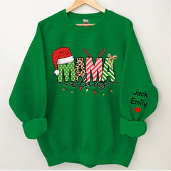 Lofaris Santa Hat Mama Daughter Custom Christmas Sweatshirt