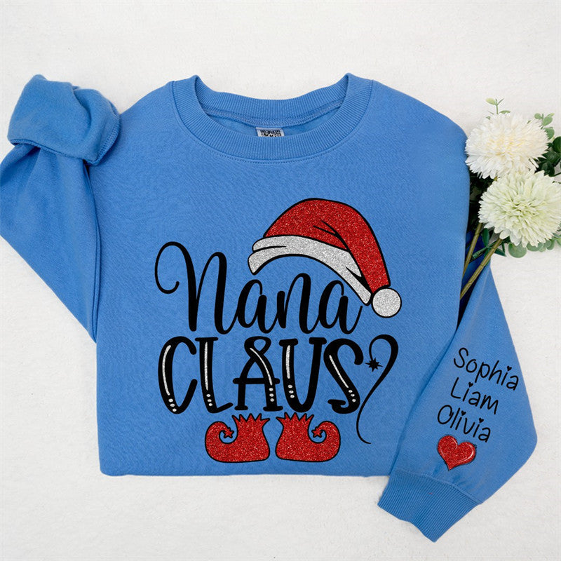 Lofaris Santa Hat Shoes Nana Kids Custom Christmas Sweatshirt