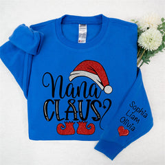 Lofaris Santa Hat Shoes Nana Kids Custom Christmas Sweatshirt