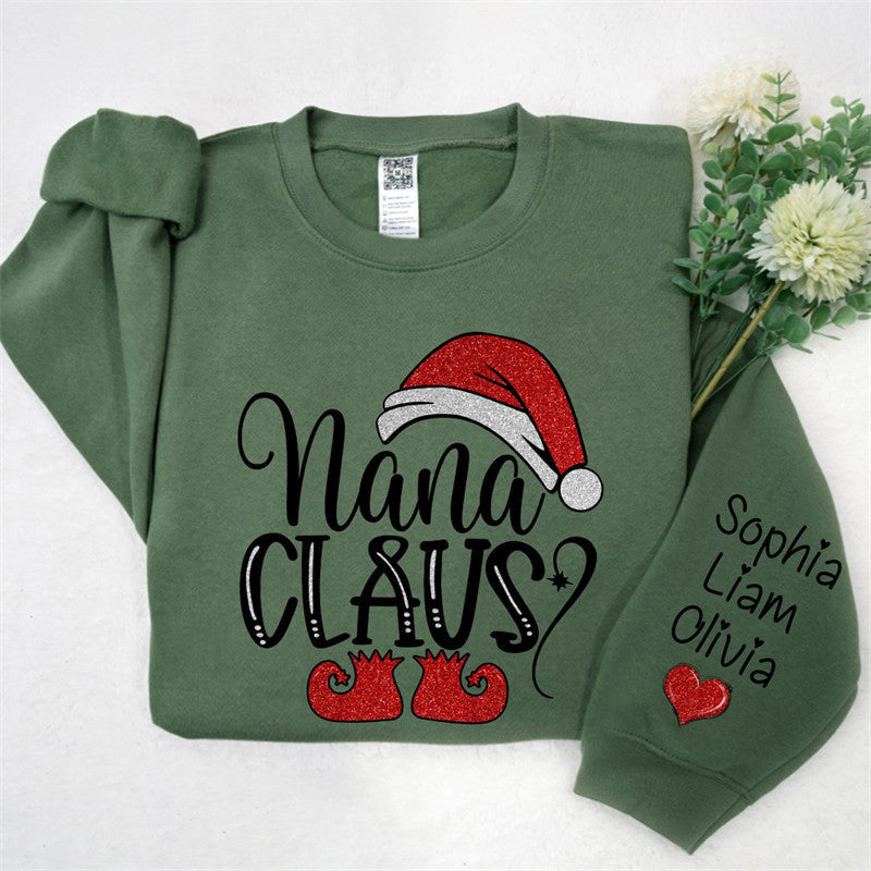 Lofaris Santa Hat Shoes Nana Kids Custom Christmas Sweatshirt