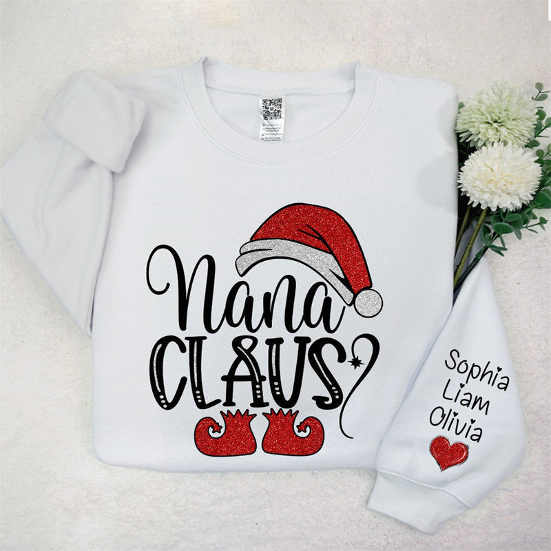 Lofaris Santa Hat Shoes Nana Kids Custom Christmas Sweatshirt
