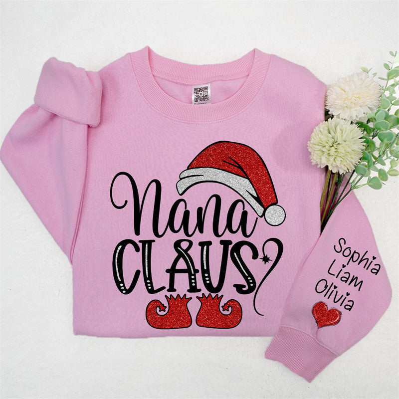 Lofaris Santa Hat Shoes Nana Kids Custom Christmas Sweatshirt