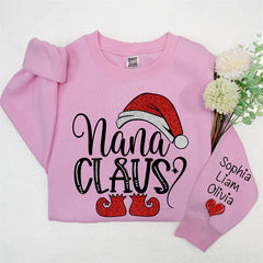 Lofaris Santa Hat Shoes Nana Kids Custom Christmas Sweatshirt