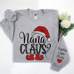 Lofaris Santa Hat Shoes Nana Kids Custom Christmas Sweatshirt