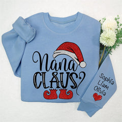 Lofaris Santa Hat Shoes Nana Kids Custom Christmas Sweatshirt
