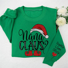 Lofaris Santa Hat Shoes Nana Kids Custom Christmas Sweatshirt