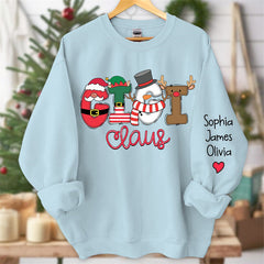 Lofaris Santa Scarf Mom And Kids Custom Christmas Sweatshirt