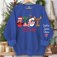 Lofaris Santa Scarf Mom And Kids Custom Christmas Sweatshirt