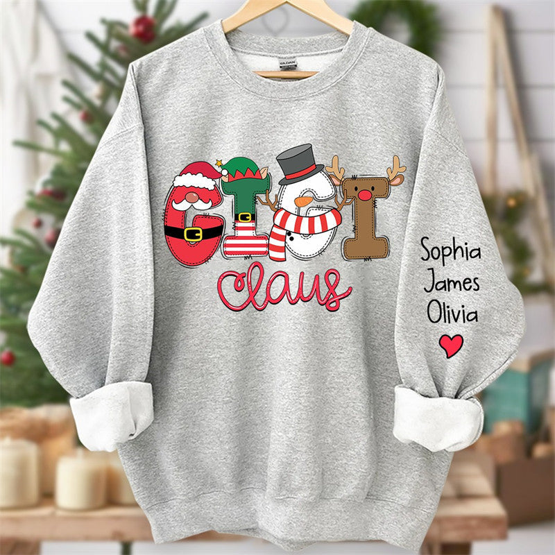 Lofaris Santa Scarf Mom And Kids Custom Christmas Sweatshirt