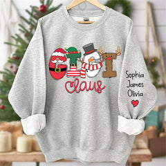 Lofaris Santa Scarf Mom And Kids Custom Christmas Sweatshirt
