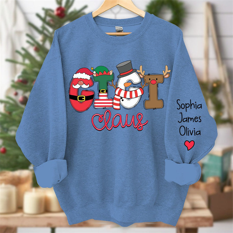 Lofaris Santa Scarf Mom And Kids Custom Christmas Sweatshirt