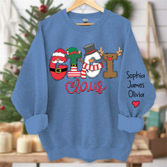 Lofaris Santa Scarf Mom And Kids Custom Christmas Sweatshirt