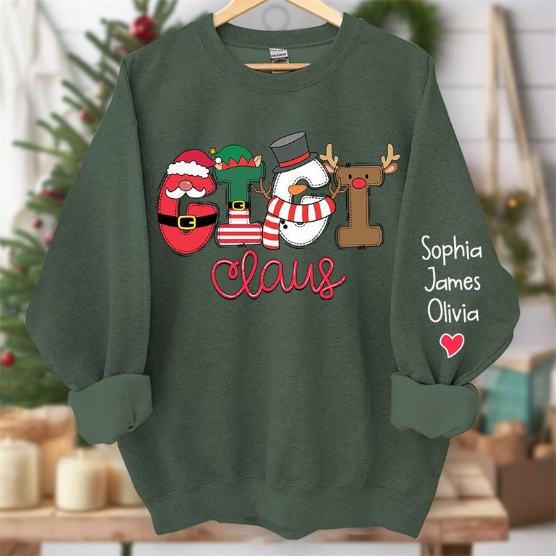 Lofaris Santa Scarf Mom And Kids Custom Christmas Sweatshirt
