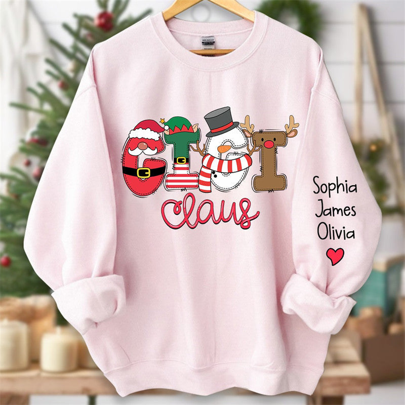 Lofaris Santa Scarf Mom And Kids Custom Christmas Sweatshirt