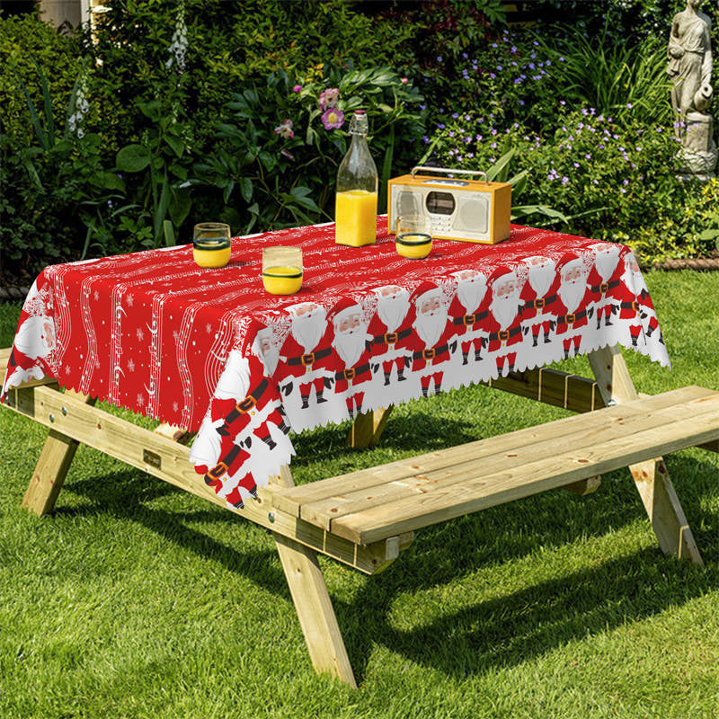 Lofaris Santas Music Score Christmas Pattern Tablecloth