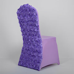 Lofaris Satin Rosette Spandex Stretch Banquet Chair Cover
