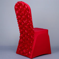 Lofaris Satin Rosette Spandex Stretch Banquet Chair Cover