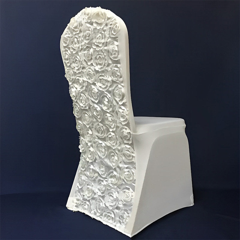 Lofaris Satin Rosette Spandex Stretch Banquet Chair Cover